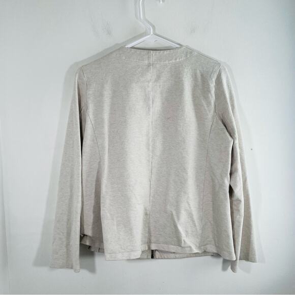 Eileen Fisher Maple Oat Organic Cotton Round Neck  Zip-up Jacket Small - Picture 7 of 9